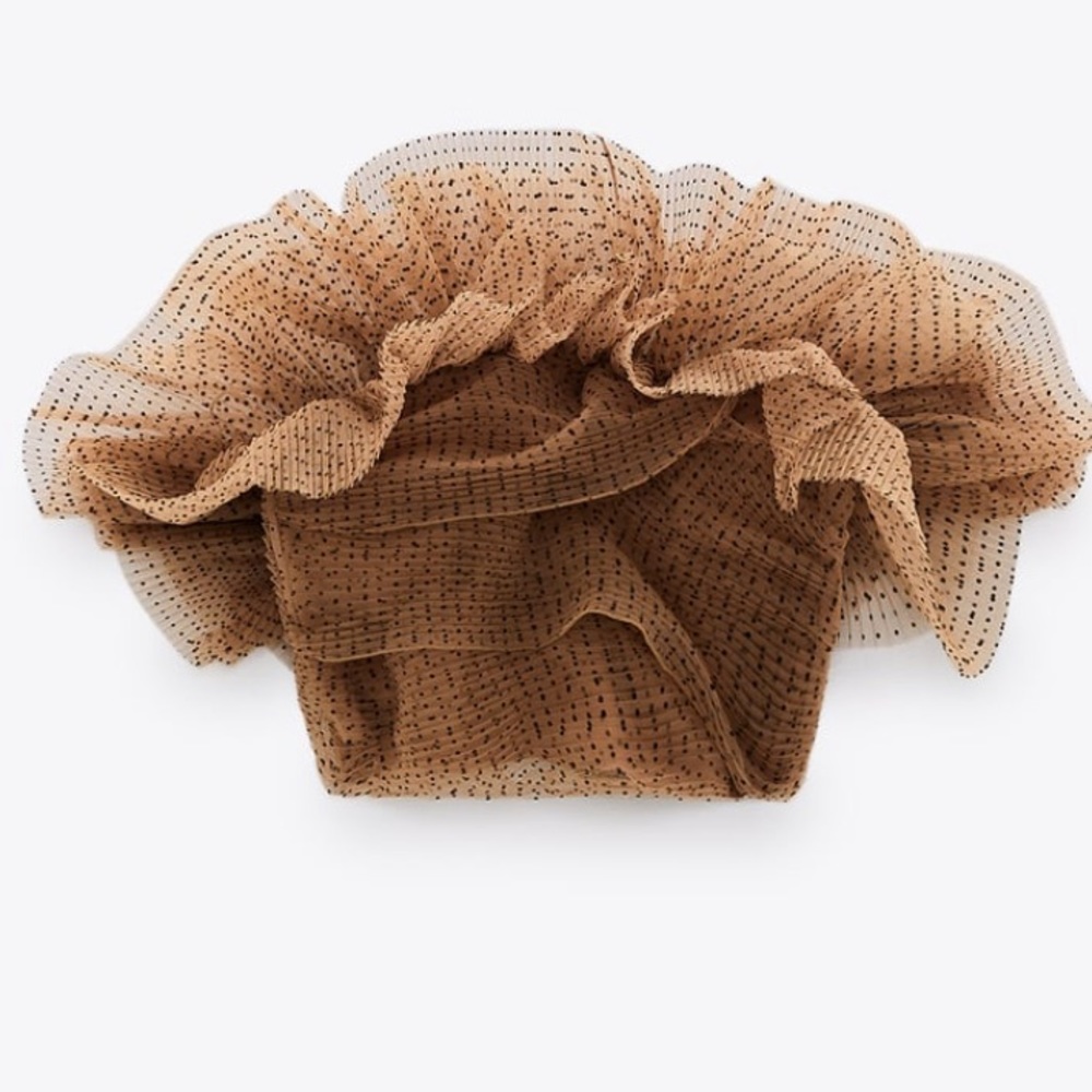 Zara Tulle Strapless Crop Top - Picture 5 of 7